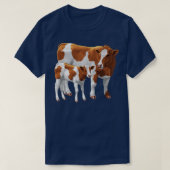 Guernsey Koe en Schattig Kalf T-shirt (Design voorkant)