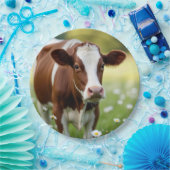 Guernsey Koe in Daisy Field Papieren Bordje (Feest)