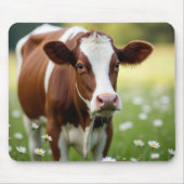 Guernsey Koe in Wildflower Field Muismat (Voorkant)