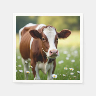 Guernsey Koe in Wildflower Field Servet