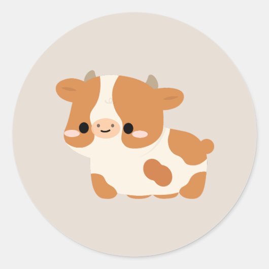 Guernsey-koe Ronde Sticker (Voorkant)