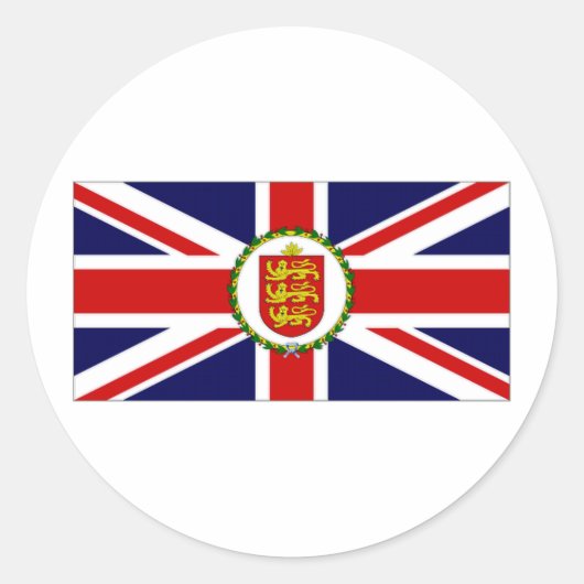 Guernsey luitenant-gouverneur Flag Ronde Sticker (Voorkant)