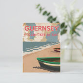 Guernsey Oude stoomlocomotief Reisposter Briefkaart (Staand voorkant)