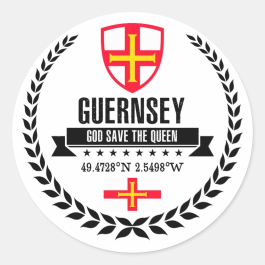 Guernsey Ronde Sticker (Voorkant)