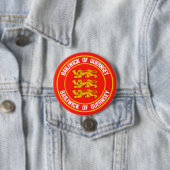 Guernsey Round Emblem Ronde Button 7,6 Cm (In situ)