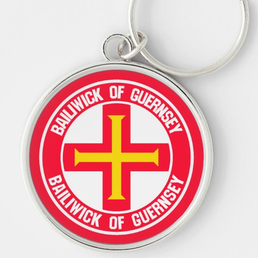Guernsey Round Emblem Sleutelhanger (Voorkant)