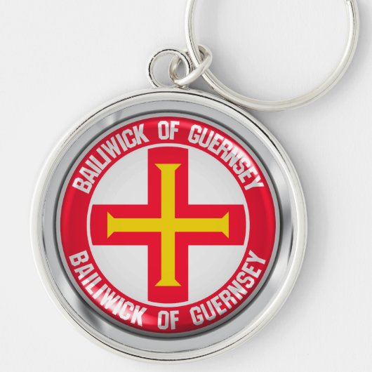 Guernsey Round Emblem Sleutelhanger (Voorkant)