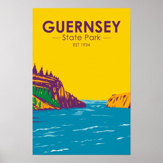 Guernsey State Park Wyoming Retro  Poster (Voorkant)