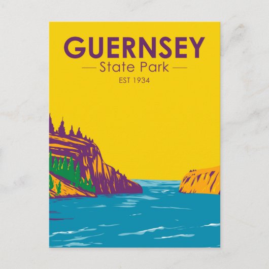 Guernsey State Park Wyoming Vintage Briefkaart (Voorkant)