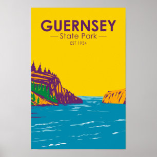 Guernsey State Park Wyoming Vintage Poster