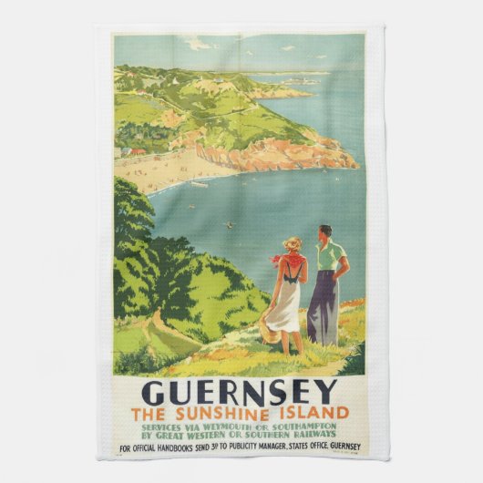  Guernsey The Sunshine Island Kitchen Towel Theedoek (Verticaal)