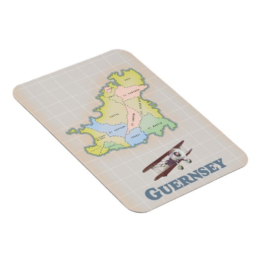 Guernsey vintage kaart magneet (Rechterzijde)