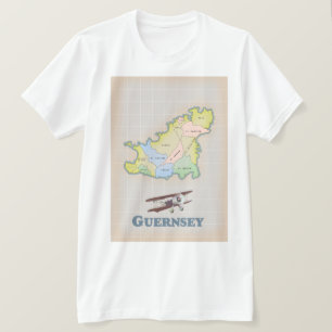Guernsey vintage kaart t-shirt