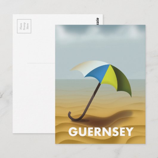 Guernsey vintage reisposter briefkaart (Voorkant / Achterkant)