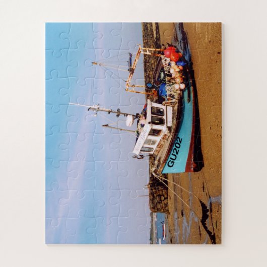 Guernsey-vissersboot op Guernsey Legpuzzel (Verticaal)