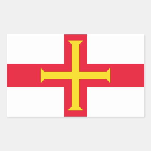 Guernsey Vlag GG Rechthoekige Sticker (Voorkant)