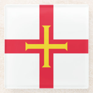 Guernsey vlag glazen onderzetter