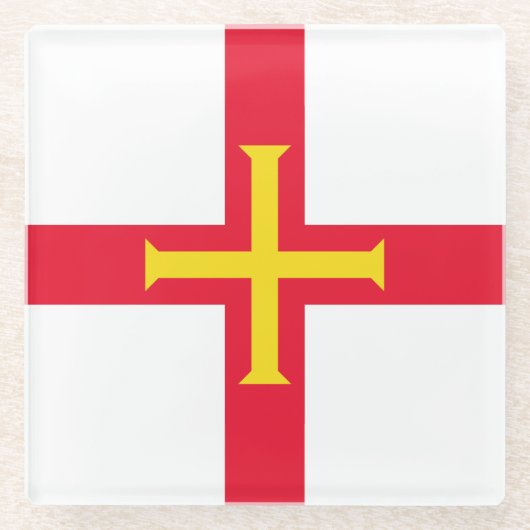 Guernsey vlag glazen onderzetter (Voorkant)