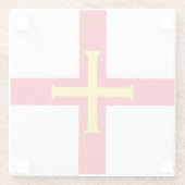Guernsey vlag glazen onderzetter (Achterkant)
