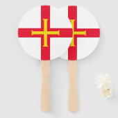 Guernsey vlag handwaaier (Voorkant en achterkant)