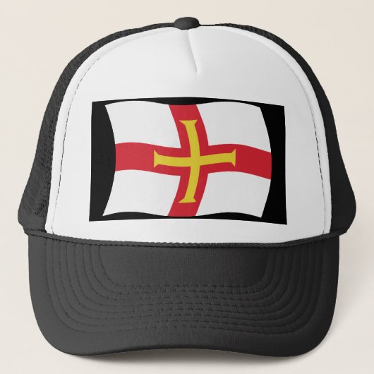 Guernsey Vlag Hoed Trucker Pet (Voorkant)