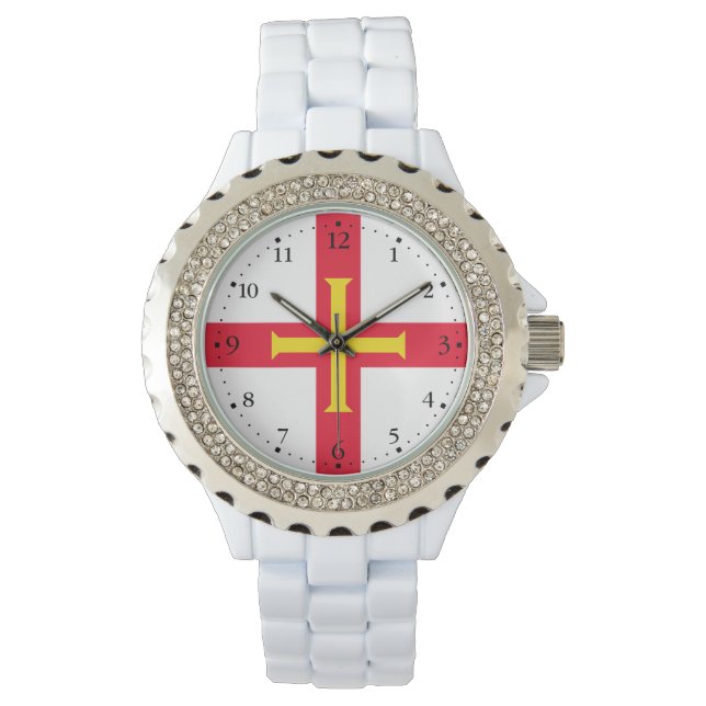 Guernsey vlag horloge (Voorkant)