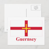 Guernsey vlag met naam briefkaart (Voorkant / Achterkant)