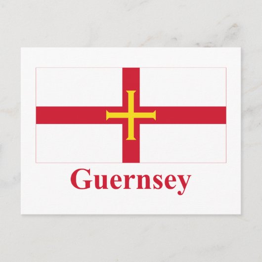 Guernsey vlag met naam briefkaart (Voorkant)