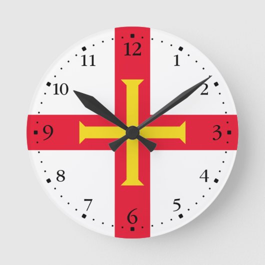Guernsey vlag ronde klok (Voorkant)