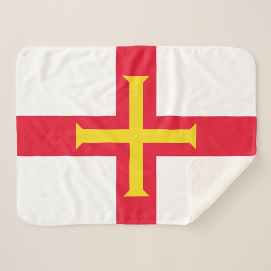 Guernsey Vlag Sherpa Deken (Voorkant (horizontaal))