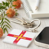 Guernsey Vlag Sleutelhanger (Voorkant Rechts)