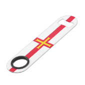 Guernsey vlag speed flessenopener (Voorkant Gekanteld)