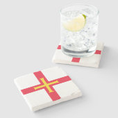 Guernsey Vlag Stenen Onderzetter (Zijkant)