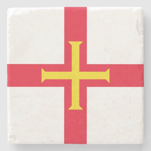 Guernsey Vlag Stenen Onderzetter (Voorkant)