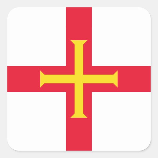 Guernsey Vlag Vierkante Sticker (Voorkant)