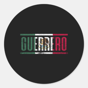 Guerrero Con La Bandera De Mã©Xico Ronde Sticker