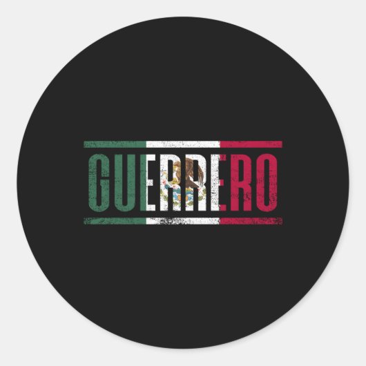 Guerrero Con La Bandera De Mã©Xico Ronde Sticker (Voorkant)