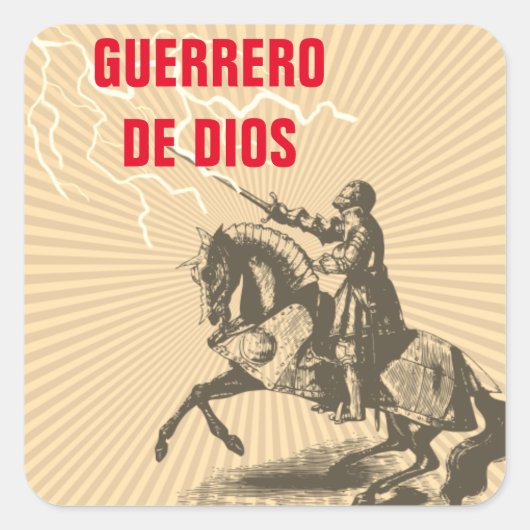 guerrero de Dios Vierkante Sticker (Voorkant)