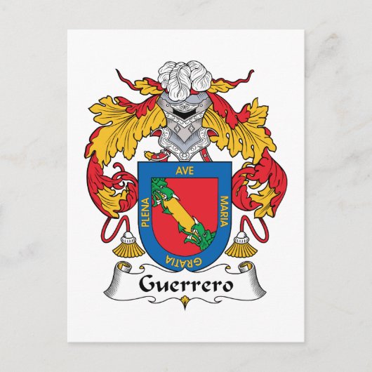 Guerrero Family Crest Briefkaart (Voorkant)