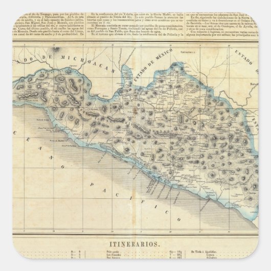 Guerrero, Mexico Vierkante Sticker (Voorkant)