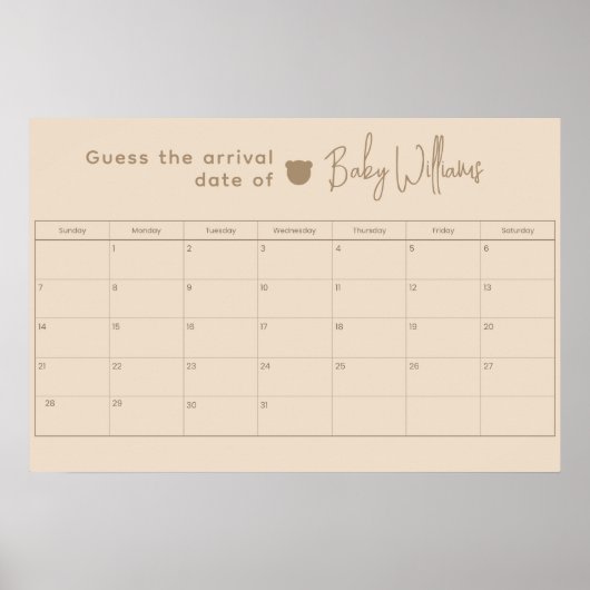 Guess baby date Spel Poster (Voorkant)