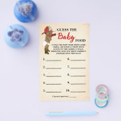 Guess Baby Food AA Brandweerman Baby shower Game K Flyer (Enkel)