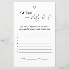 Guess baby food game