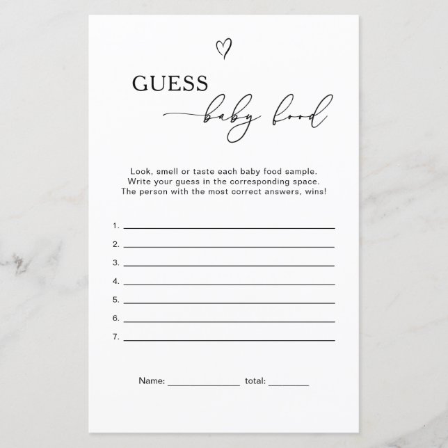 Guess baby food game (Voorkant)