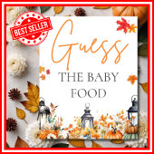 GUESS BABY FOOD Little Pumpkin Baby shower SPEL Poster