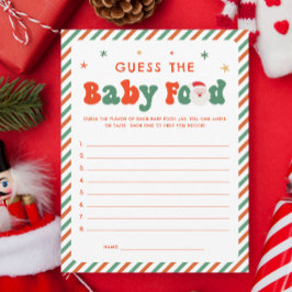 Guess Baby Voedsel Kerst Baby shower Spel Kaart