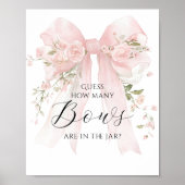 Guess Bows Floral Bow Girl Baby shower spel Poster (Voorkant)