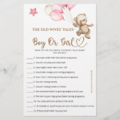 Guess Boy Of Girl Tales Teddybeer baby shower (Voorkant)