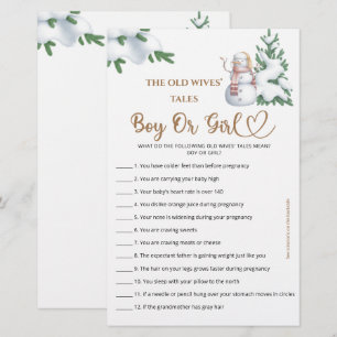Guess Boy Of Meisje Tales Winter Baby shower Spel