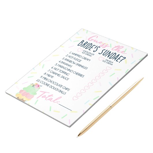 Guess Bride's Sundae Ice Cream Douche Spelpakket Notitieblok